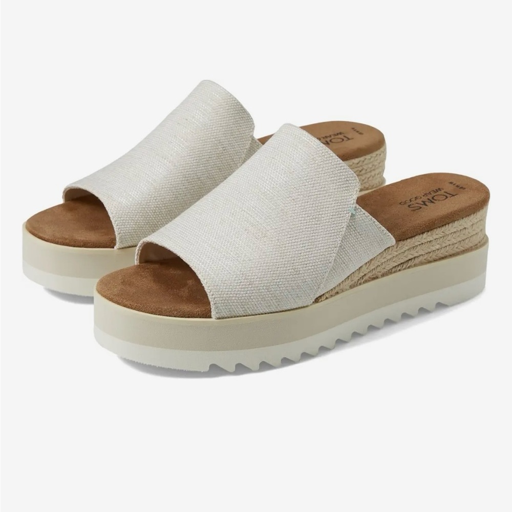 Toms Adria Mule Platform Sandals cream/Natural size 5 New with box